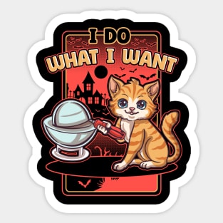 Funny Cat Demon Core Experiment Men Kids Women Halloween Sticker